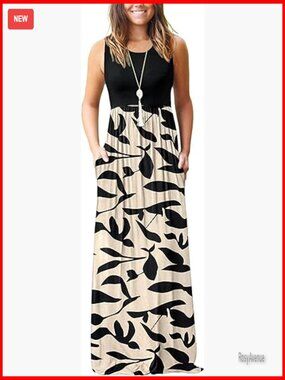 Sleeveless Maxi Dress, Polyester Spandex, Loose Fit, Maternity Friendly
